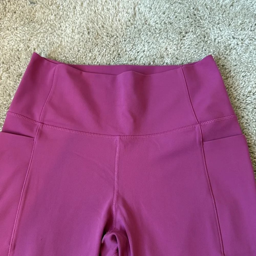 Women's Pink High-Waisted Cropped Leggings, size small - Picture 2 of 6